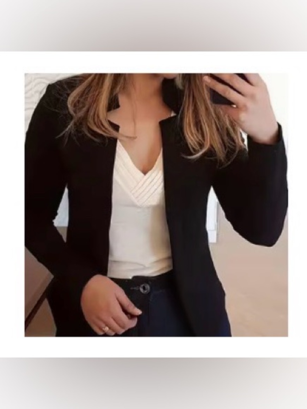 Classic Black Women's Blazer Jacket - Timeless Tailored Coat